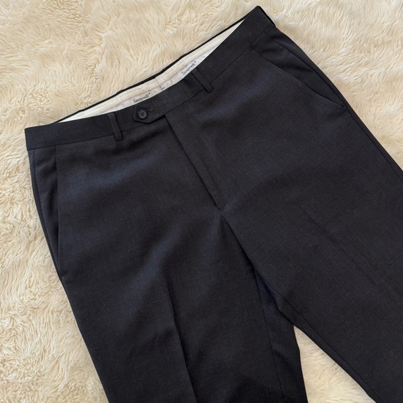 Santorelli Wool Luxury Serge Dress Pants - Picture 5 of 9
